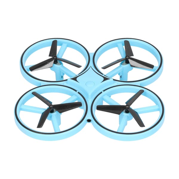 RC Mini Drönare Gravitationssensor LED-ljus Quadcopter Barnleksak med dubbel fjärrkontroll KlockaBlå
