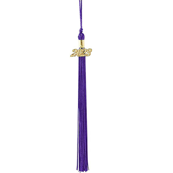 Elegant Lilla Kvastpynt Hengesmykke for Graduation 2023 Årskort