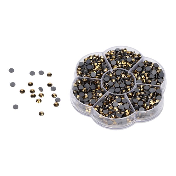 1000 stk. Rhinestones Glas DIY Dekorative Neglekunst Tilbehør til Tøj Sko JM201 Guld