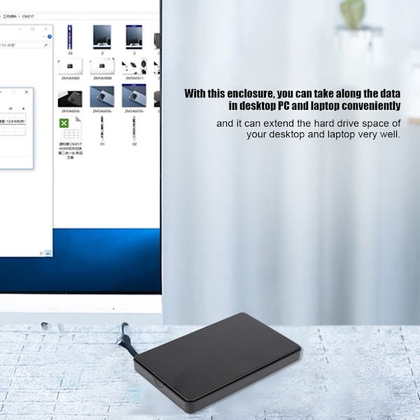 W25Q730M 2,5 tommers USB3.0 SATA mobil harddiskboks boks HDD-kabinett Gratis skruestøtte 2TB (svart)