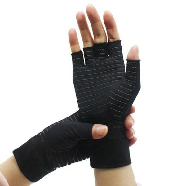 1 par halvfingerhandskar med hög stretch, lätta, högdensitet, solskyddshandskar för utomhusridning, svart, L