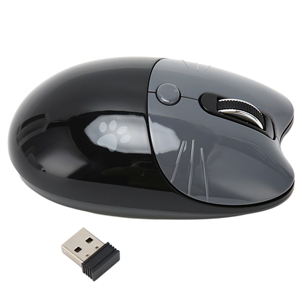 Trådløs mus BT5.1 eller 2,4 GHz Silent Click Justerbar DPI Auto Sleep Office Mouse for Girl Working Family School Cafe Sort Grå