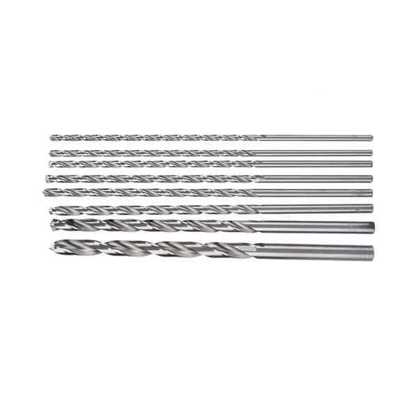 8 st vridborr HSS hålbearbetning metall trä roterande verktygssats 4mm‑10mm extra lång 200mm