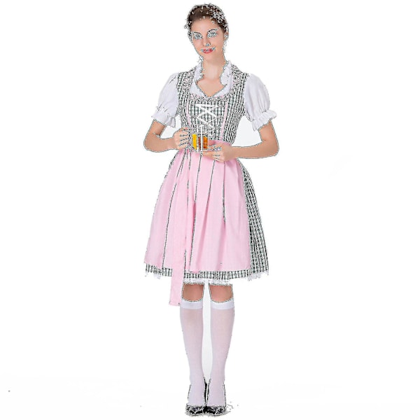 Kuuma naisten Oktoberfest-asu - saksalainen Dirndl-mekko baijerilaisiin karnevaaleihin - Hinnanlasku! L Vihreä