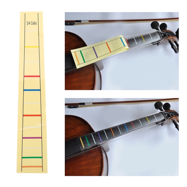 Praktisk bånd-etikett-klistremerke Fingerposisjonsmarkør for nybegynnere med celloøving (3/4)