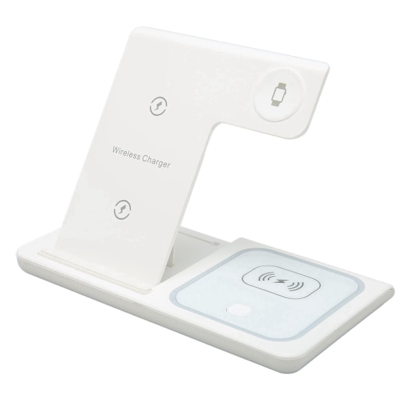 Trådlös Laddare 3 i 1 Trådlös Laddningsstation för IPhone 13 12 11 XS XR XS X 8 Plus Klockor Headset Vita