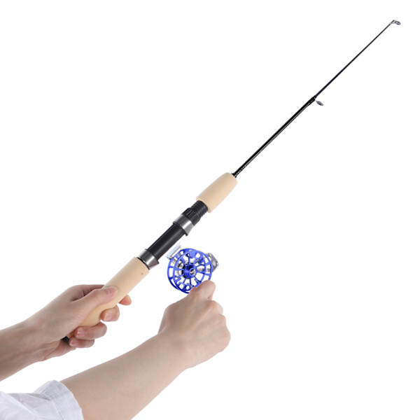Vinterisfiske teleskopspö FD50 set Bärbar fiskespörulle ComboBlue