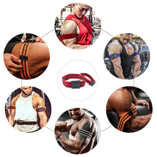 2-pakke treningsbånd for fitness, treningsbånd for armmuskler, vektløfting, muskler, blodgjennomstrømningsbegrensning, elastiske bånd