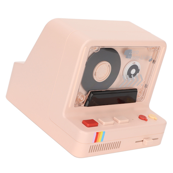 Bärbar Bluetooth-kassettspelare Stereo Retro Bluetooth-högtalare Stöder Bluetooth AUX och minneskort Rosa