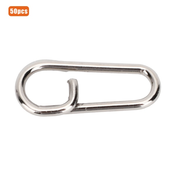50 STK Kraftig ovale rustfrit stål fiskeclips Snaps Connector Interlock Tilbehør Stor størrelse