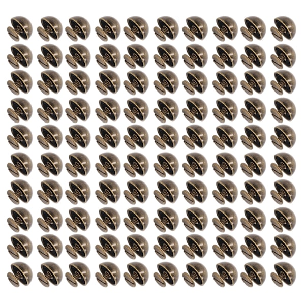 100 set svampnitar runt huvud 10 mm galvanisering halvcirkellegering Runt huvudnitar för punkkläder skor brons