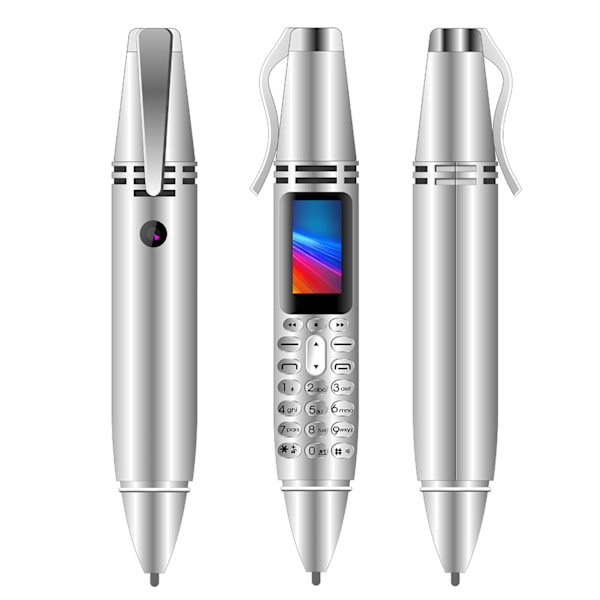 Penntelefon under 4 tum liten skärm under 500W PX slitstark multifunktionell ABS pennminitelefon för studentSilver