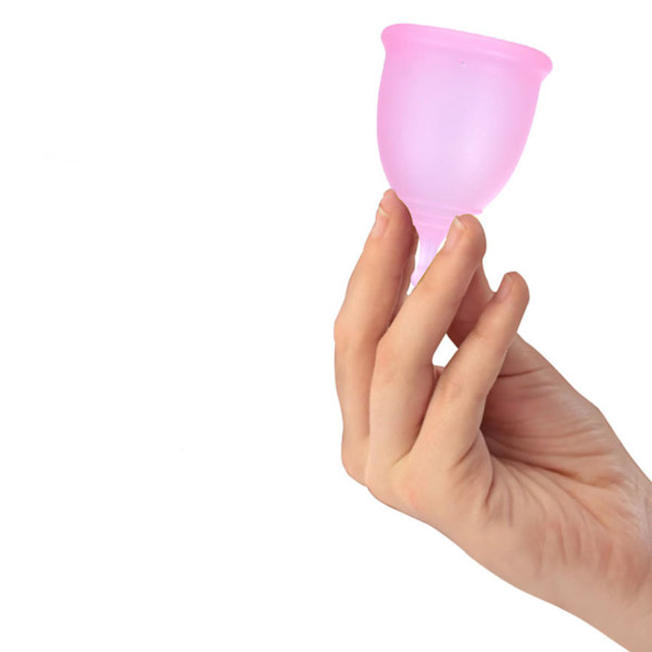 Kvinner Silikonperiodekopp Sammenleggbar rengjøringskopp Menstruasjonsskive Gjenbrukbar Bærbar lekkasjesikker Rosa Sett S 20ml