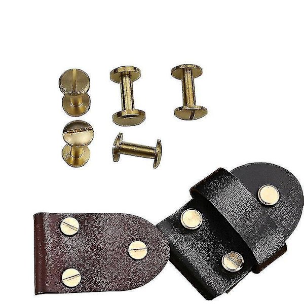 Bågbälteskruv Läderhantverk Massiv Mässingsnit Huvud 4-10mm 10-pack 6mm