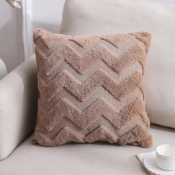 4 Kunstige Ull Putetrekk 45*45cm Gårdsdekorasjon Fløyel Sofa Putetrekk