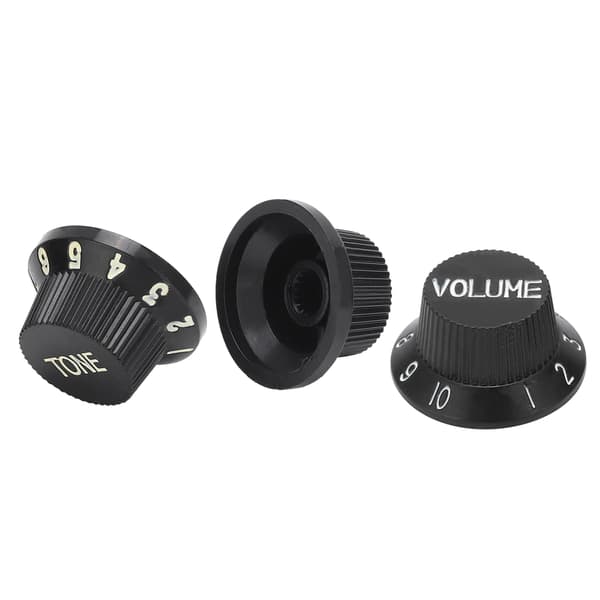 3st Gitarrkontrollknapp 1 Volym 2 Ton Passar Topp ABS Set Kit Instrument Tillbehör Ersättning Svart