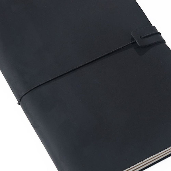Vintage håndlaget kuskinn Traveler's Notebook Journal Pass 13,5x10,5cm Svart