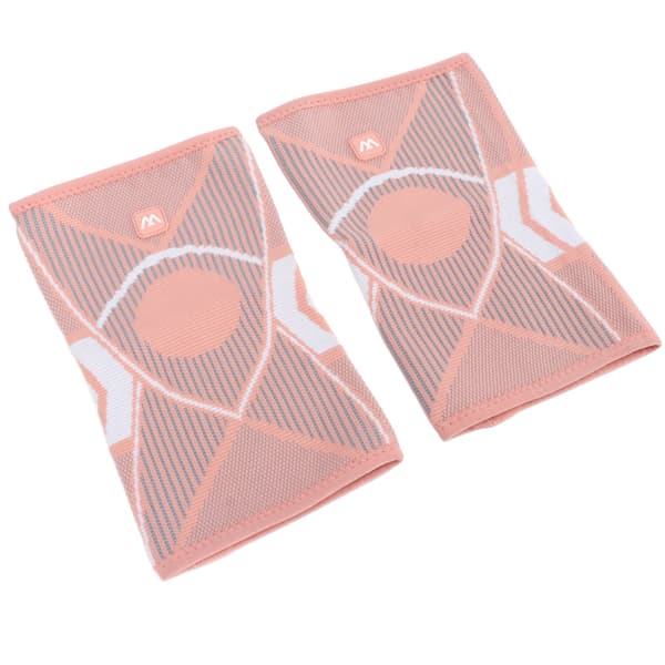 2 st sportknäskydd, andningsbara knäskydd i nylon, stickade, 4-sidig elastisk repknäskydd för löpning, klättring, rosa L