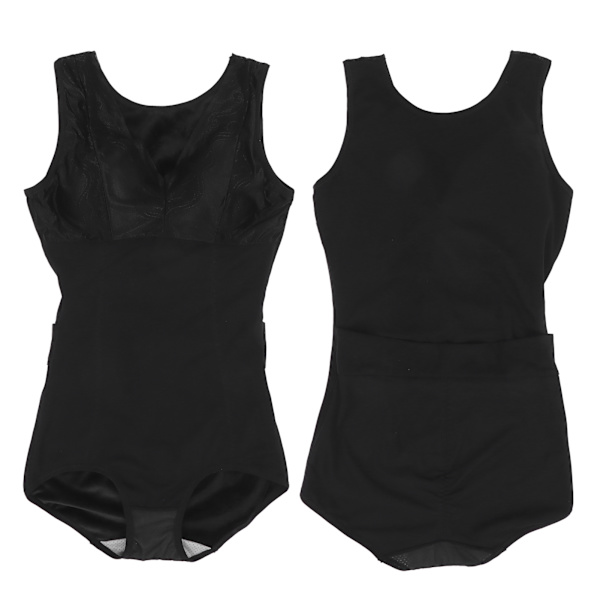 Värmande kroppsskulptör mjuk andningsbar hudvänlig bukstramning Shapewear för kvinnor (svart)XXL