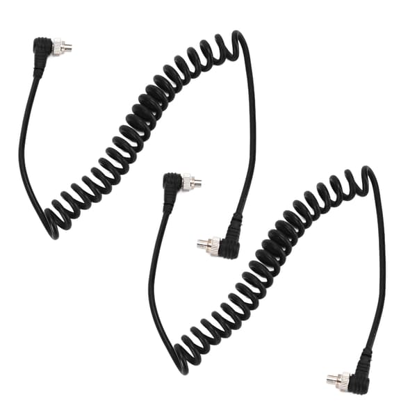 2st Kamerablixt Synk PC-kabel Hane till Hane Speedlite Spiralkabel Universaltyp för Studio Video