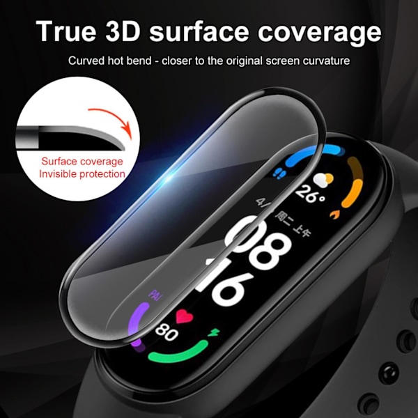 5 kpl näytönsuojakalvo, kirkas naarmuuntumaton, helppo asentaa Smart Band -tarvike Mi Band 6:lle
