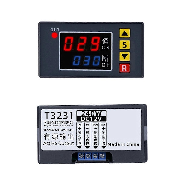 T3231 Programmerbar Tidskontroller DC 12V 240W