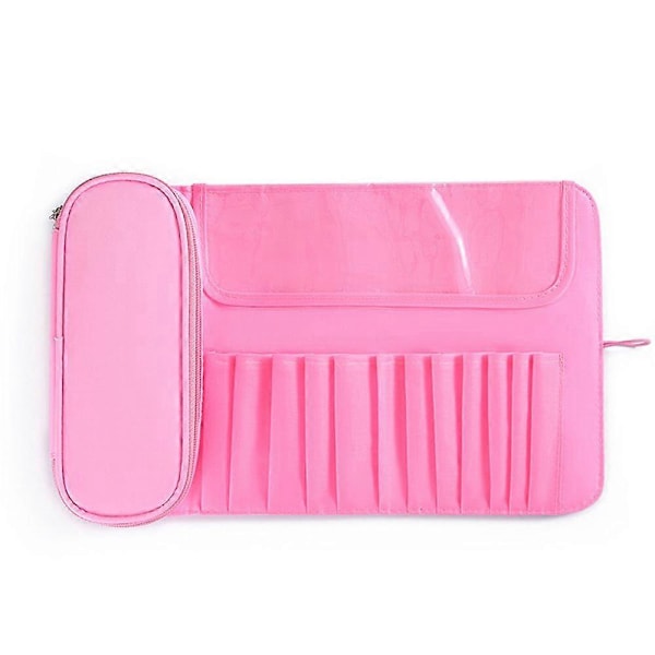 Multifunktionell Vikbar Sminkborste Förvaringsväska Professionell Reseorganisatör Storlek 23x21cm Rosado