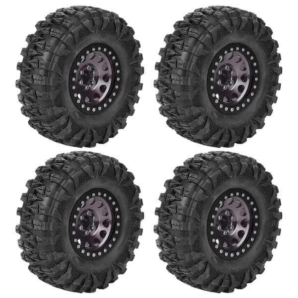 4 stk. RC Crawler Gummidæk Metal Fælg Tilbehør Passer til 1/10 RC Bil 2,2 Tommer Titanium Farve