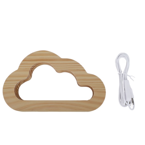 Träsnidningslampa Trä ihålig design USB -driven inbäddad 3D LED-nattlampa Dekorativt skrivbord för kontorsbord