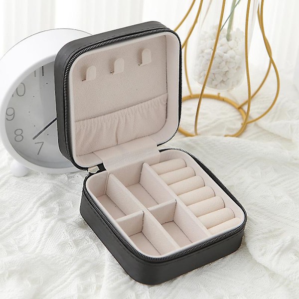 Mini Smyckesresefodral PU-Läder Organiser Liten Bärbar Smyckeshållare för Ringar Örhängen Halsband