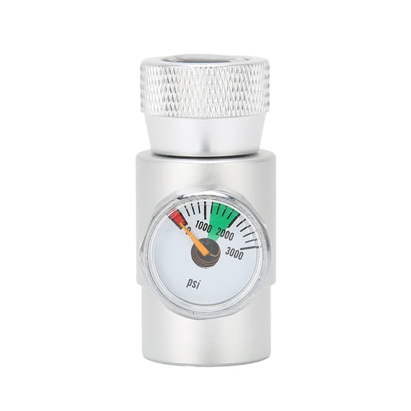 CO2 påfyllningsadapteranslutning Gasregulator Silver Soda ASA med 3000psi tryckmätare