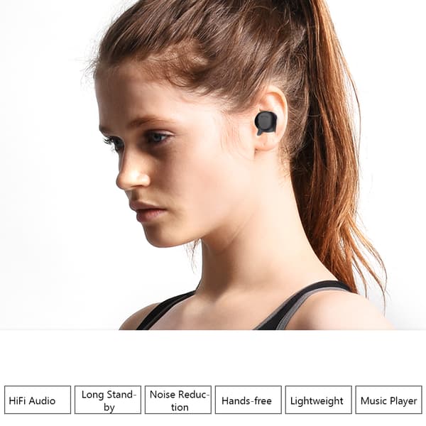 M8 Intelligent stemmepåminnelse trådløst Bluetooth-sportshodesett med 1200 mAh ladeboks