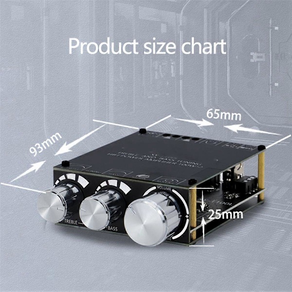 Bluetooth 5.0 100W+100W Effekt Subwoofer Forstærkerkort XY-T100L