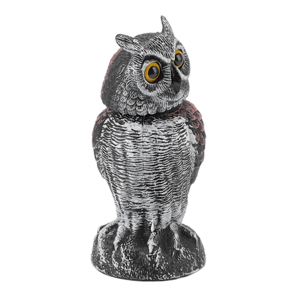 Owl Decoy Plastrandig Liten Skakbar Vattentät Levande Form Fake Owl Fågelskrämmor för innergårdar Utomhusgräsmattor