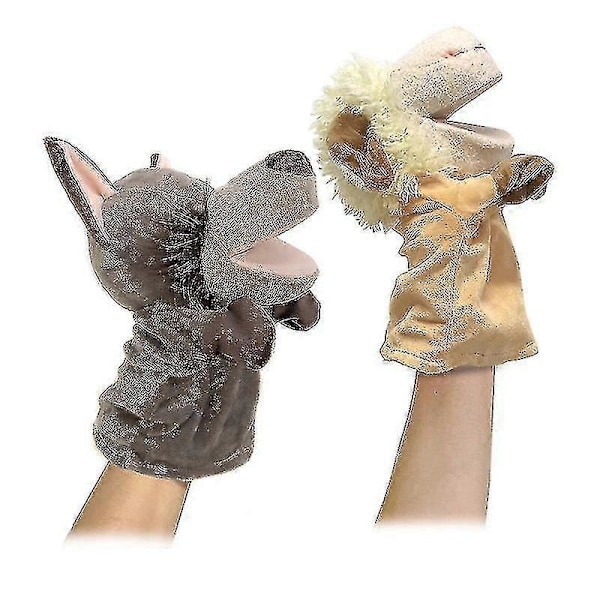 Gosedjur Leksaker Handfingerdocka Kawaii Dockor Pedagogiska Leksaker för Bebisar Lejon Elefant Kanin Apa Barn Zekai C15