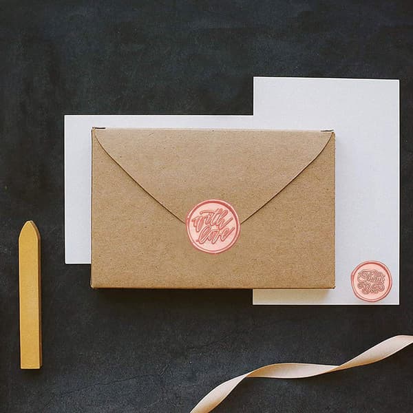 50 Stykker Pink Seglvoks, Voksseglstempel, Præget Voksseglsmærkat, Bryllupskuvertsegl, Dekoration til Invitationer, Kort