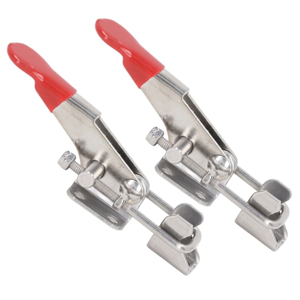2 stk. Toggle Clamp Træklåse Justerbar Rustfrit Stål 400 lbs Kapacitet Sæt Kit
