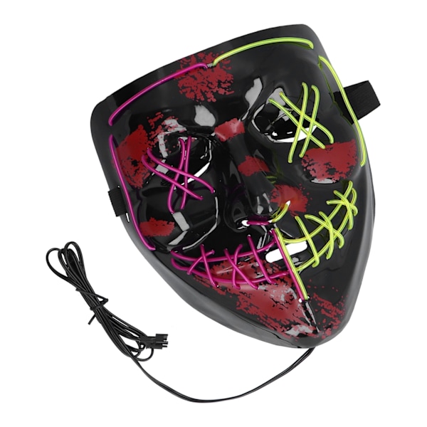 LED Halloween Maske Skræmmende Lysende Glødende Maske Cosplay til Kostumer Halloween og Jul