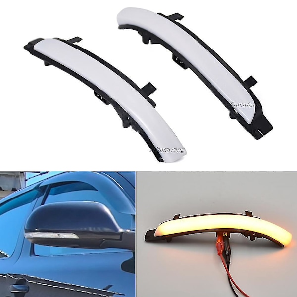 Dynamisk LED-blinkers med sekventiell indikator och spegelbelysning för Skoda Octavia 2009-2013 Superb 2008-2014 (2 stycken) Dynamisk grå