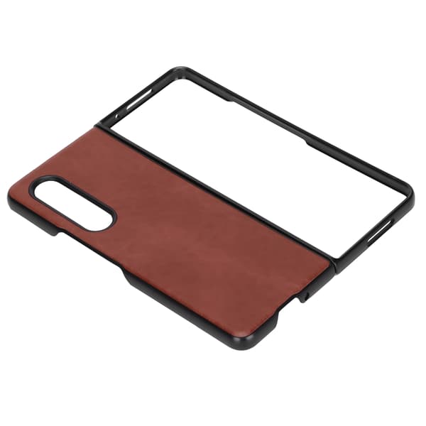 Läderfodral Stötsäkert Telefonfodral för Samsung Galaxy Z Fold 3 Brun