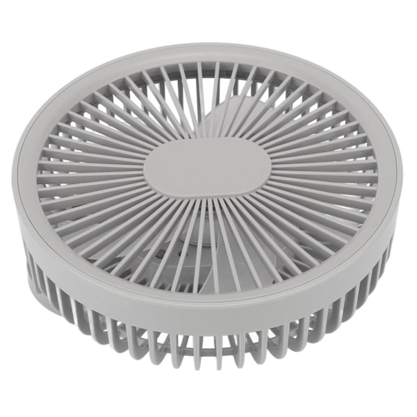 Ulkoilma yövalo kattotuuletin 2 in 1 kannettava USB-lataus LED-tuuletin kotiin autoon toimistoon pöydälle retkeilyyn matkustamiseen harmaa