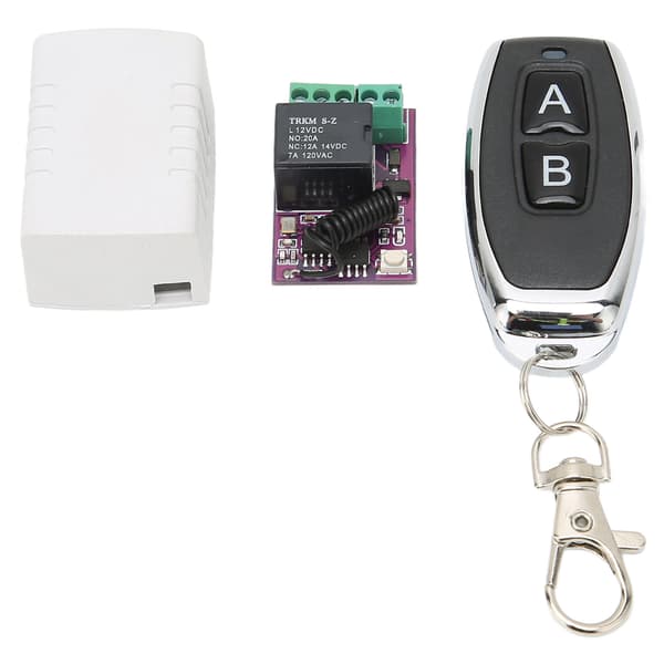Fjernkontrollbryter 1 CH Trådløs RF-mottakerbryter for LED-lamper, lys, motor DIY-funksjon 12V