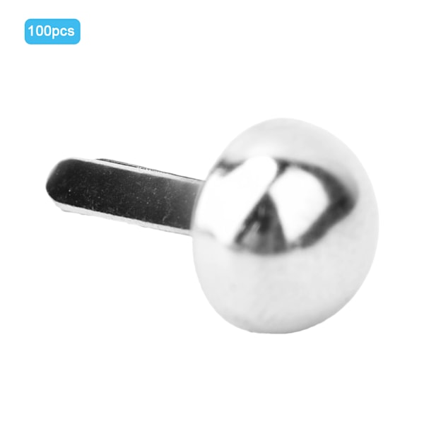 100 STK Doble føtter studs Mushroom Spike Rivet for Leather Craft DIY veske