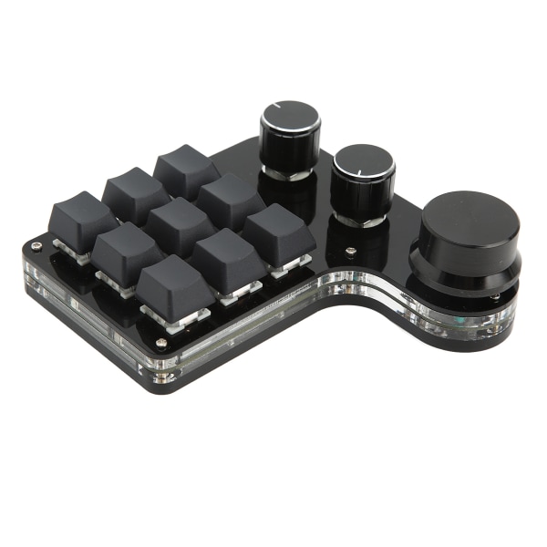 Mini Gaming knappsats 3 knoppar RGB bakgrundsbelyst blå switch Programmerbar knappsats med 9 knappar för Music Office Media