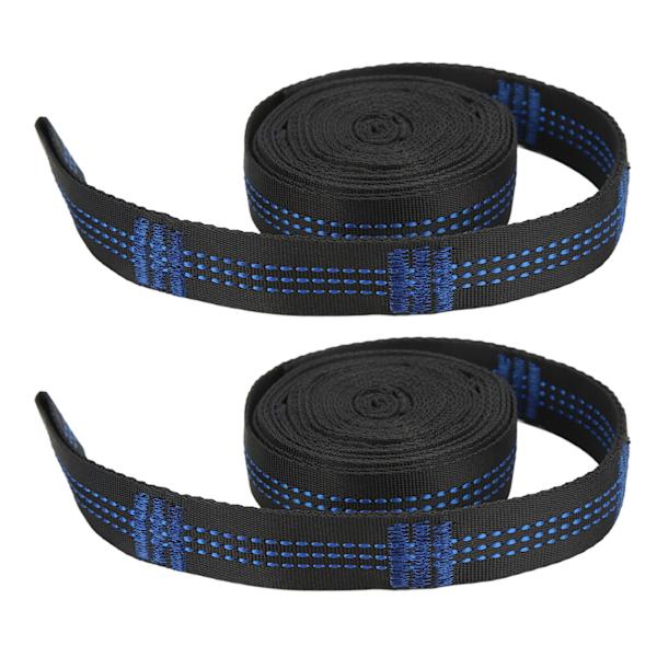 2-pack hängmattsremmar camping hängande rep stark bärförmåga med 2 stålhakar karbinhakar
