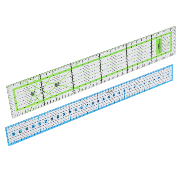 2 stk/sett Mini syskalalinjaler Akrylquilteverktøy med rutenett for måling av tegnesøm