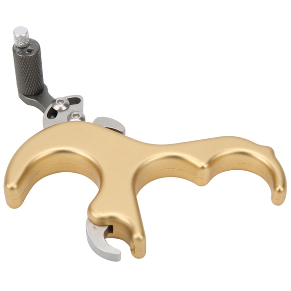 Aluminiumlegering bågskytteutlösningshjälpmedel fingergrepp justerbar avtryckare tumme bågutlösning guld