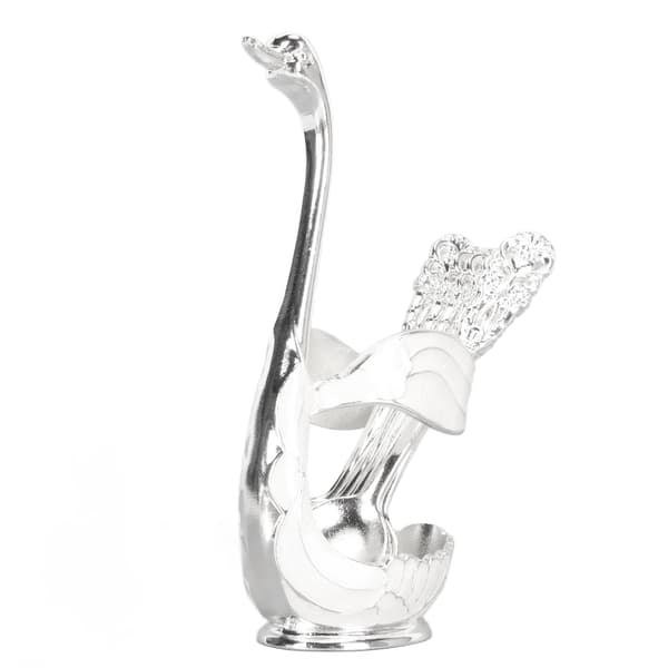 Silver Swan Dinnerware Set Svanbas Hållare Tesked Bestickset Kaffeskedset för Kaffe Frukt Desserts