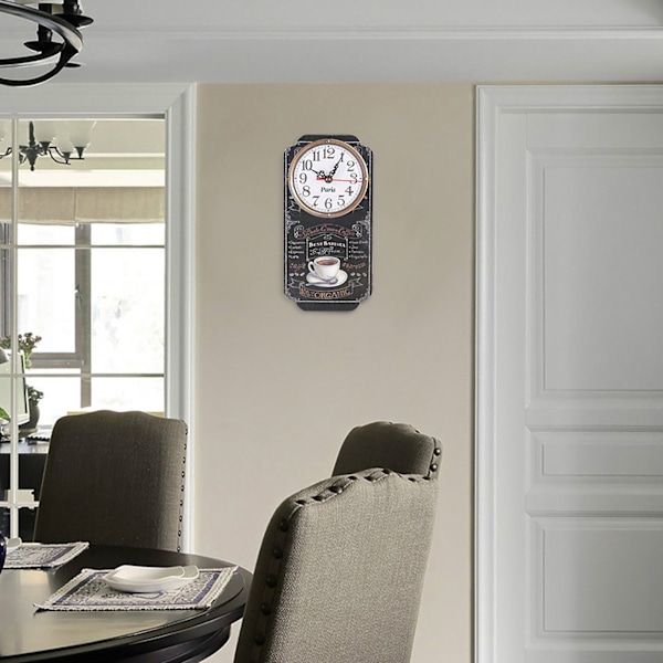 Elegant stil rektangulär väggklocka snygg hängande klocka för vardagsrumsbar prydnad