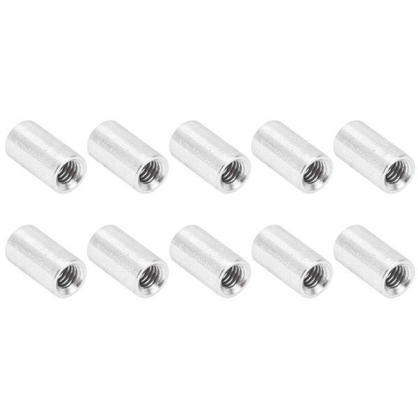 10 stk. runde afstandspille i aluminiumlegering med hun-gevind, søjleforbindelsesafstandsstykke M4x0,7mm, længde 10mm